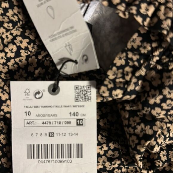 ZARA Kids | Camel | PLEATED FLORAL DRESS - Picture 5 of 8